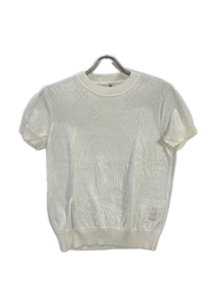 Hermes White Lift Short Sleeve Knit 40 Sweater